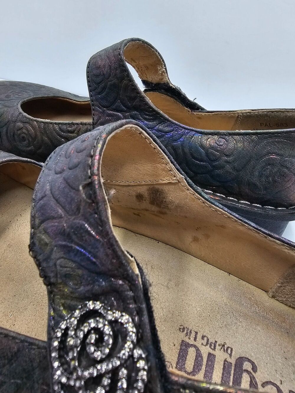 Alegria Paloma Floral Iridescent Leather Mary Jane Shoes Womens EU 38 US 8-8.5 - Picture 6 of 10